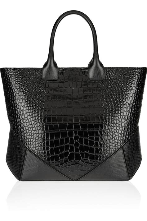 givenchy croc embossed bag|Medium Voyou tote bag in crocodile effect leather in .